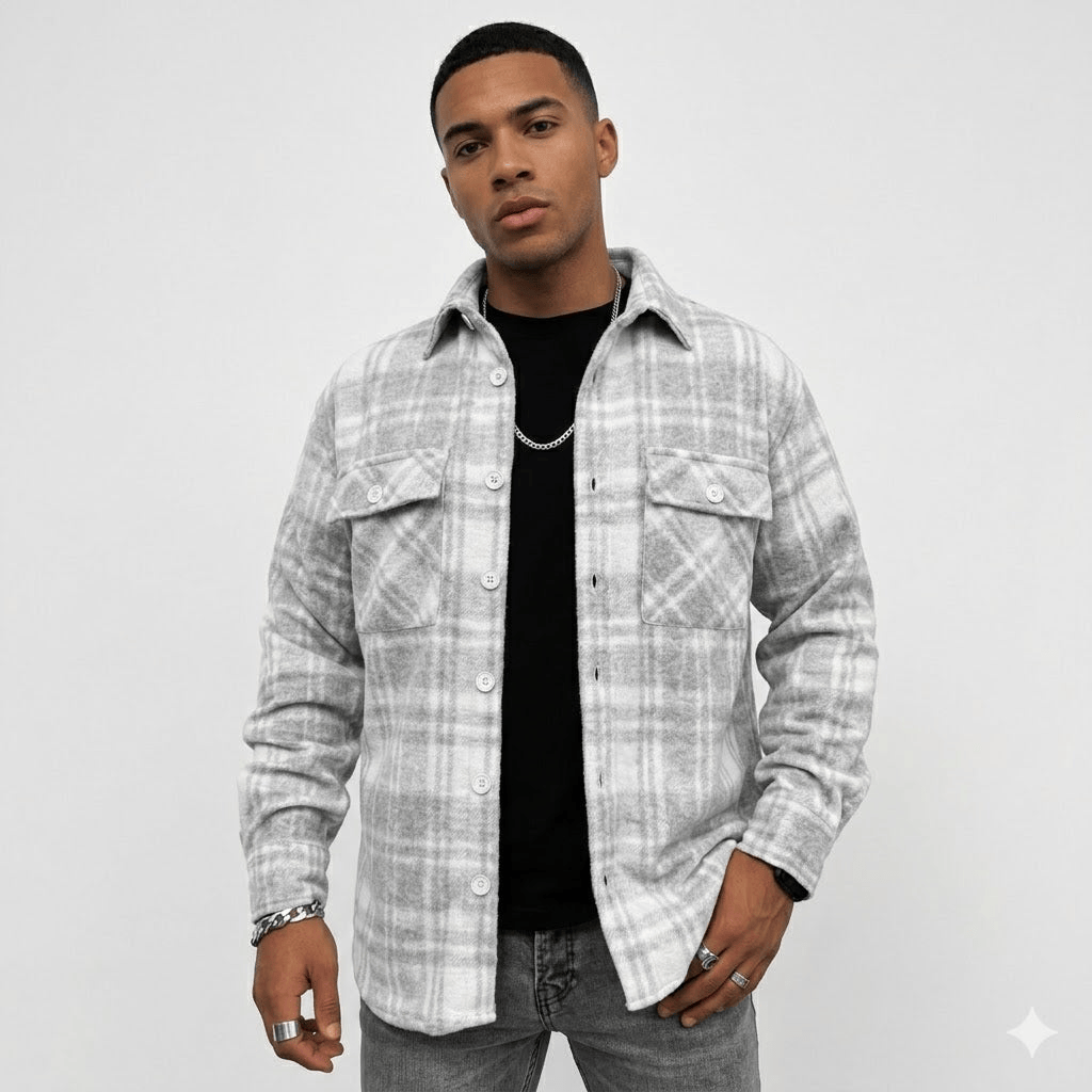 Plaid Overshirt Jacket For Men