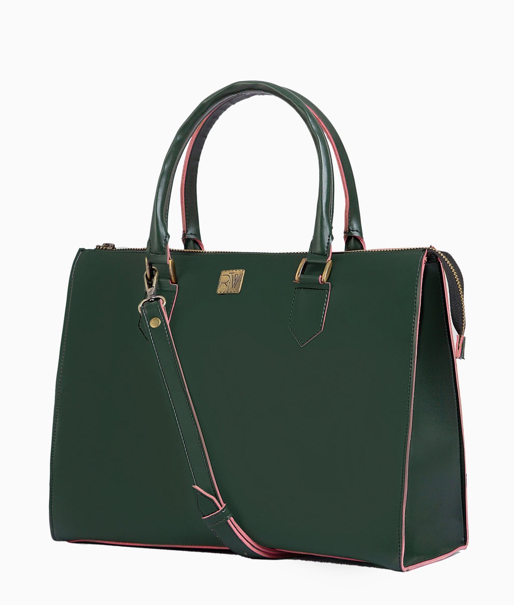 Army green workplace handbag