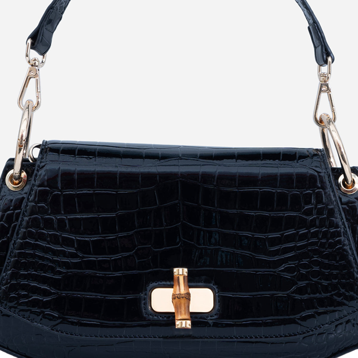 Bamboo Croc Shoulder Bag