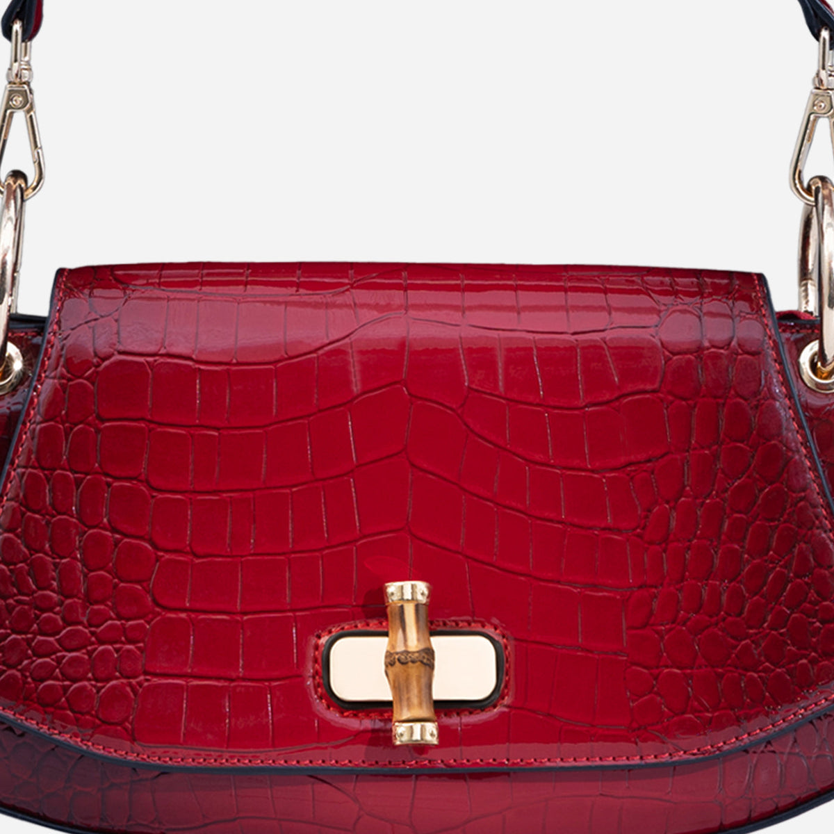 Bamboo Croc Shoulder Bag