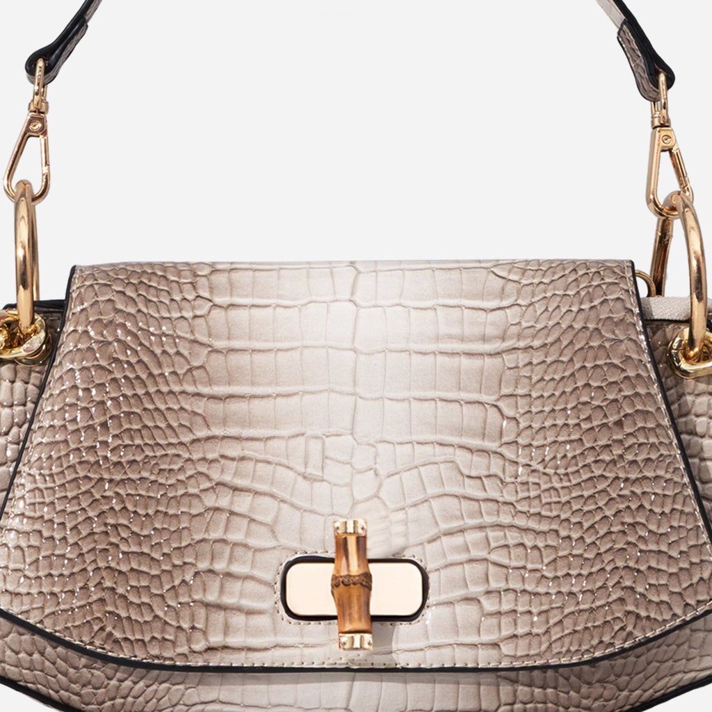 Bamboo Croc Shoulder Bag