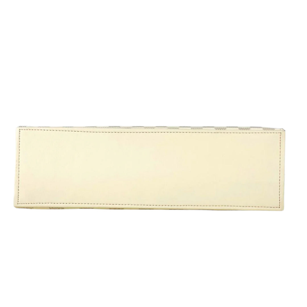 Beige Structured Handbag with Adjustable Strap
