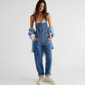 | Denim Utility Overalls with Relaxed Fit Comfort For Women