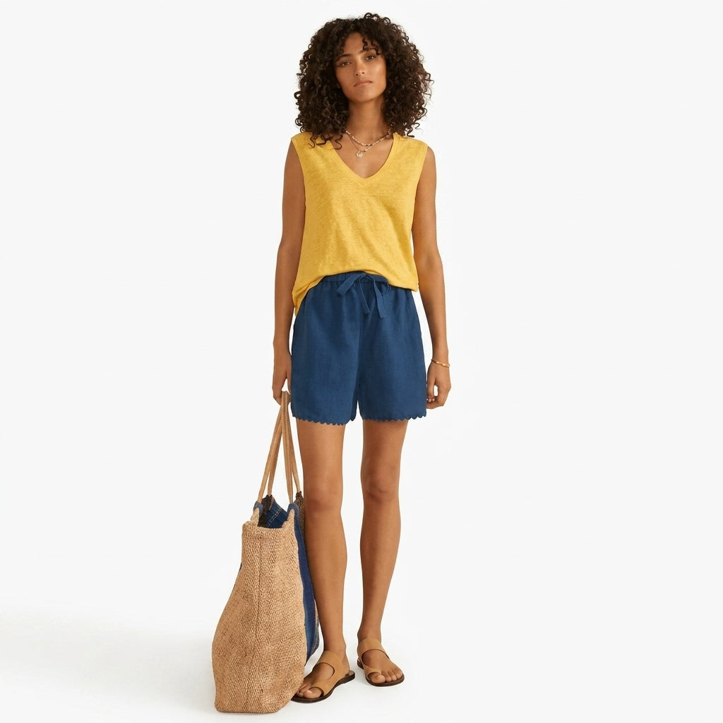 Linen jersey tank