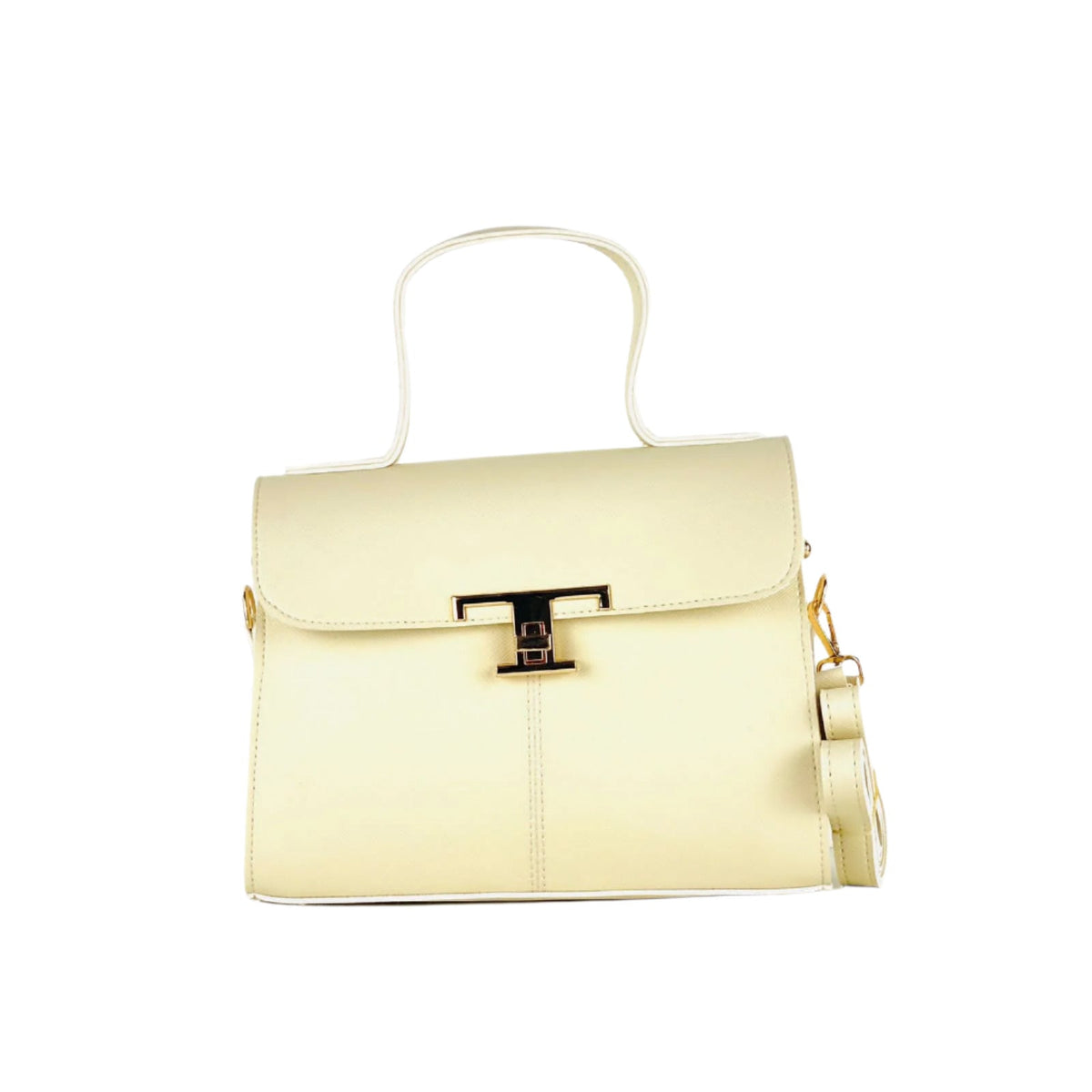 Beige Handbag with Removable Strap