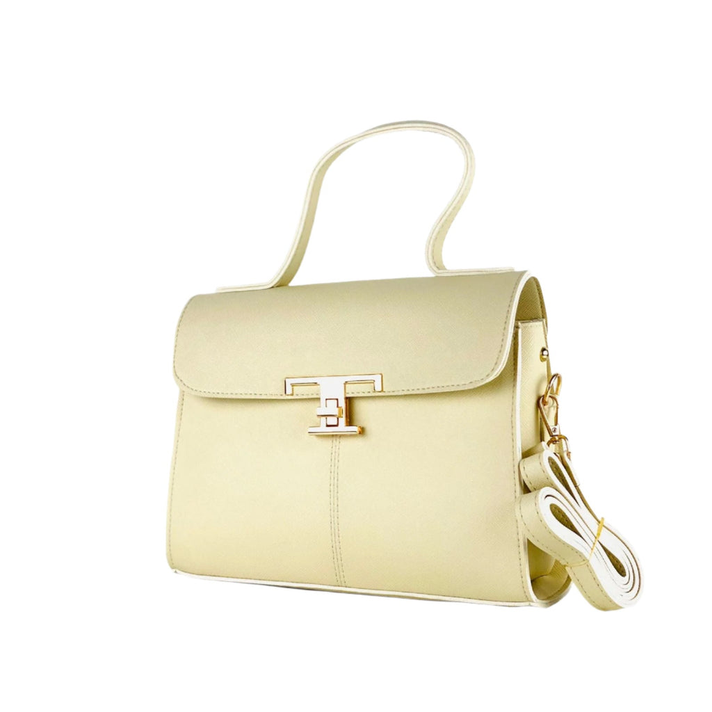 Beige Handbag with Removable Strap