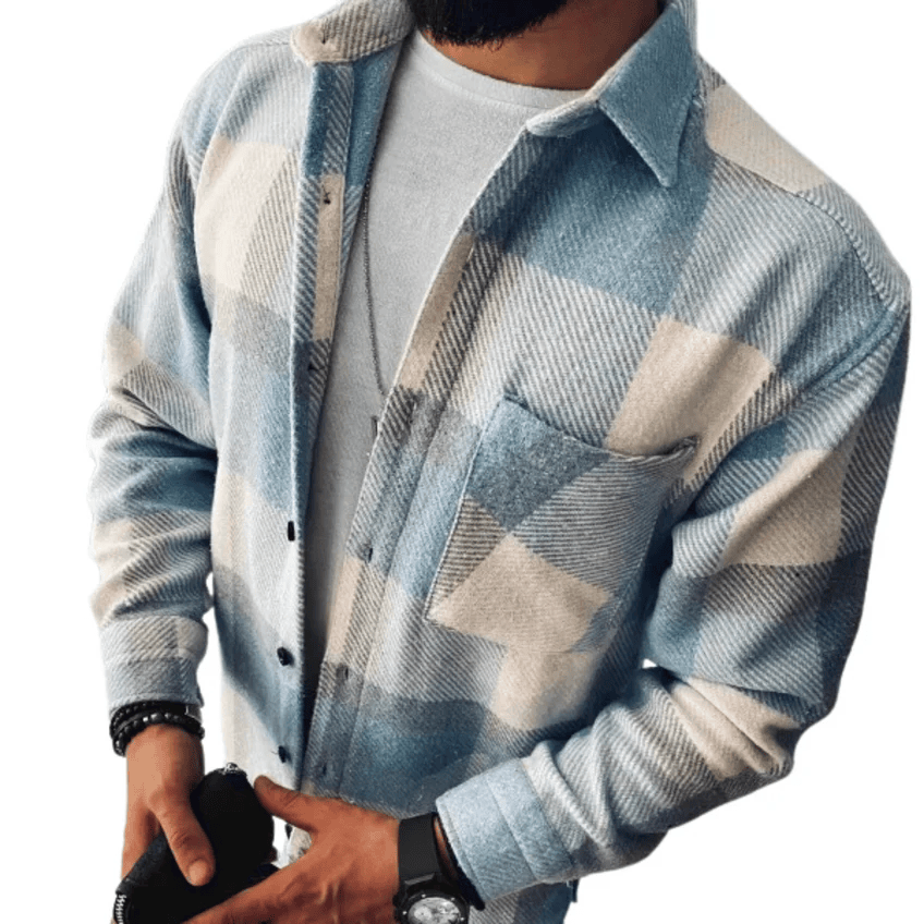Plaid Overshirt Jacket For Men