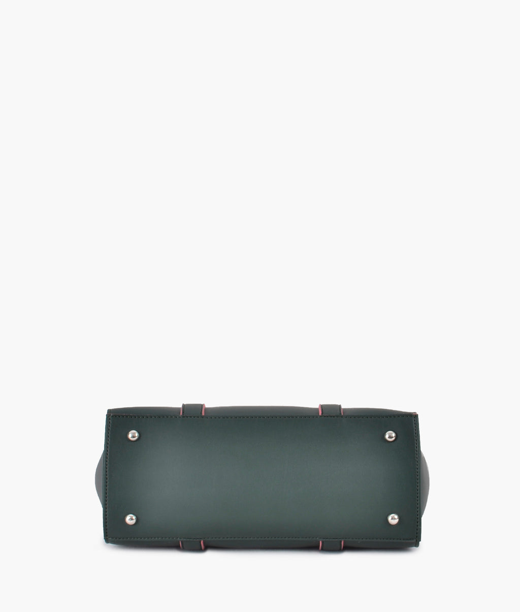 Army green carry-all satchel bag
