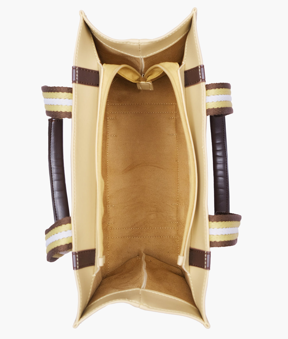 Beige Faux Leather Tote Bag with Long Straps